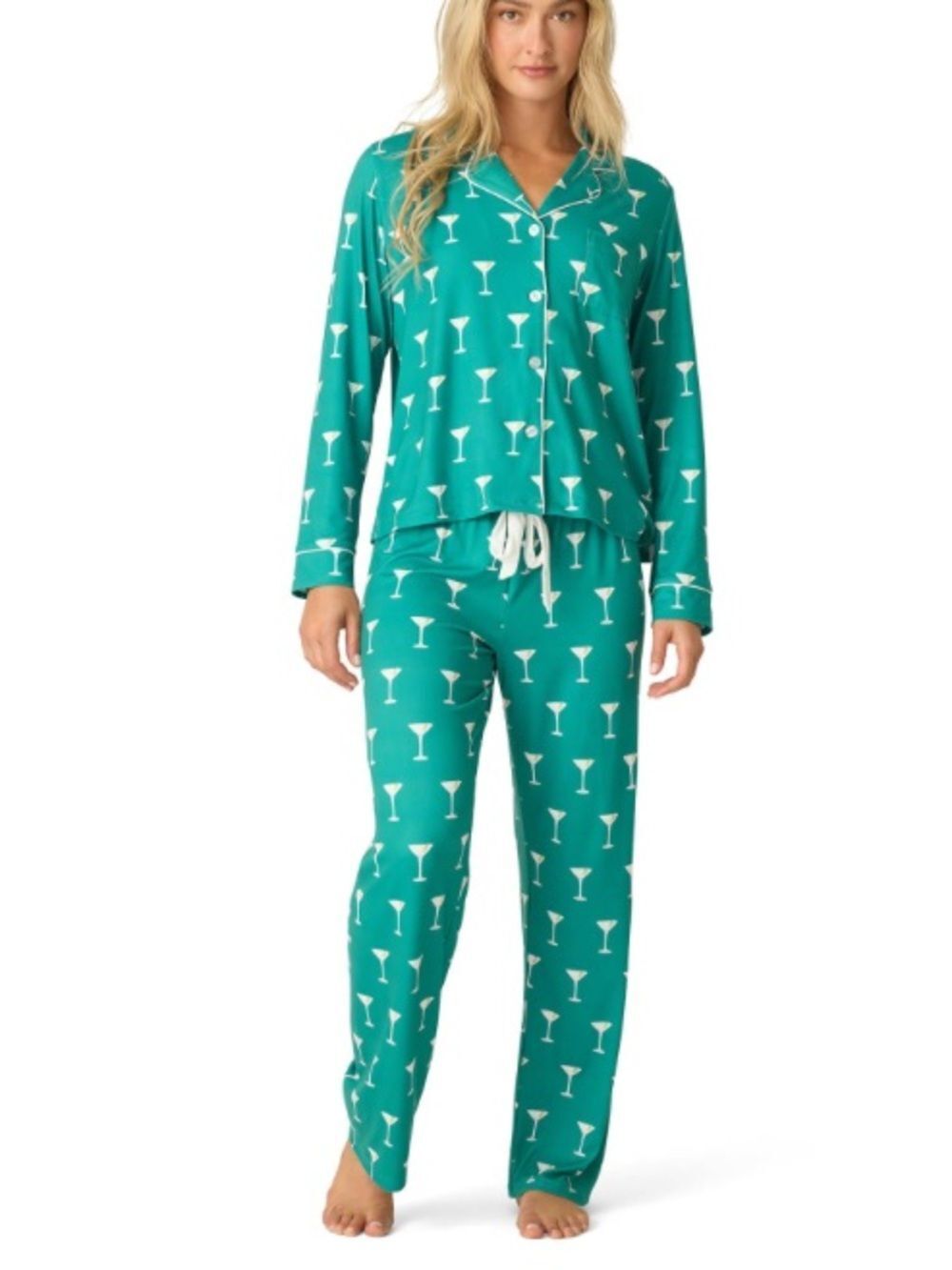 P.J. Salvage Women's Cloud Jersey 2-Piece Pj Set, Emerald, X-Large, Green. NWT